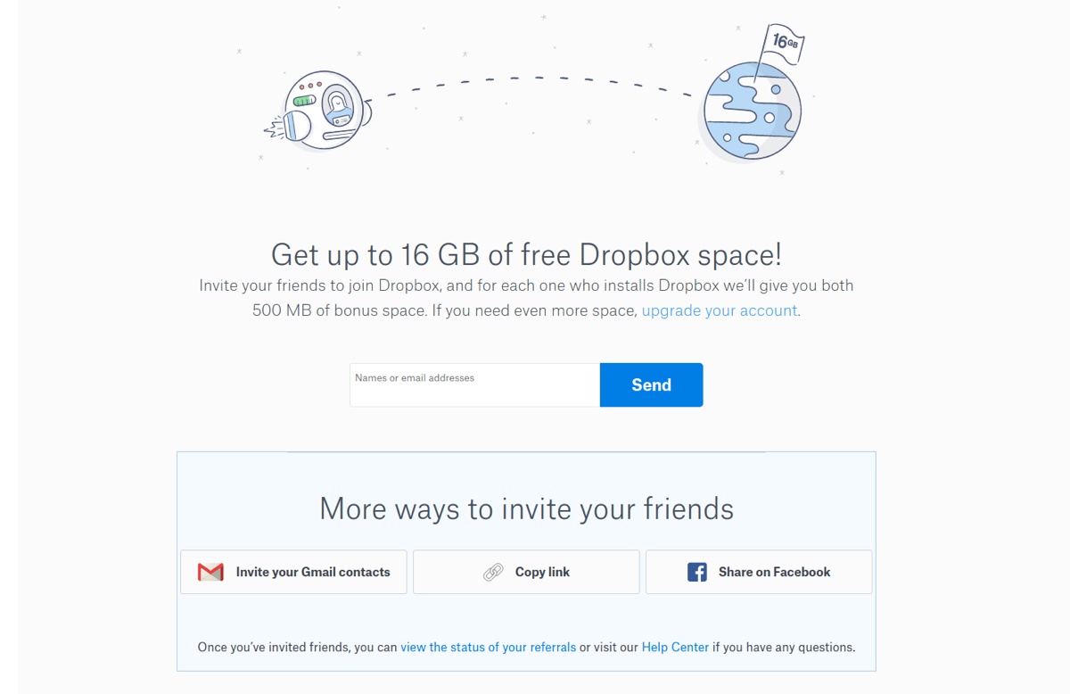 Dropbox referral program